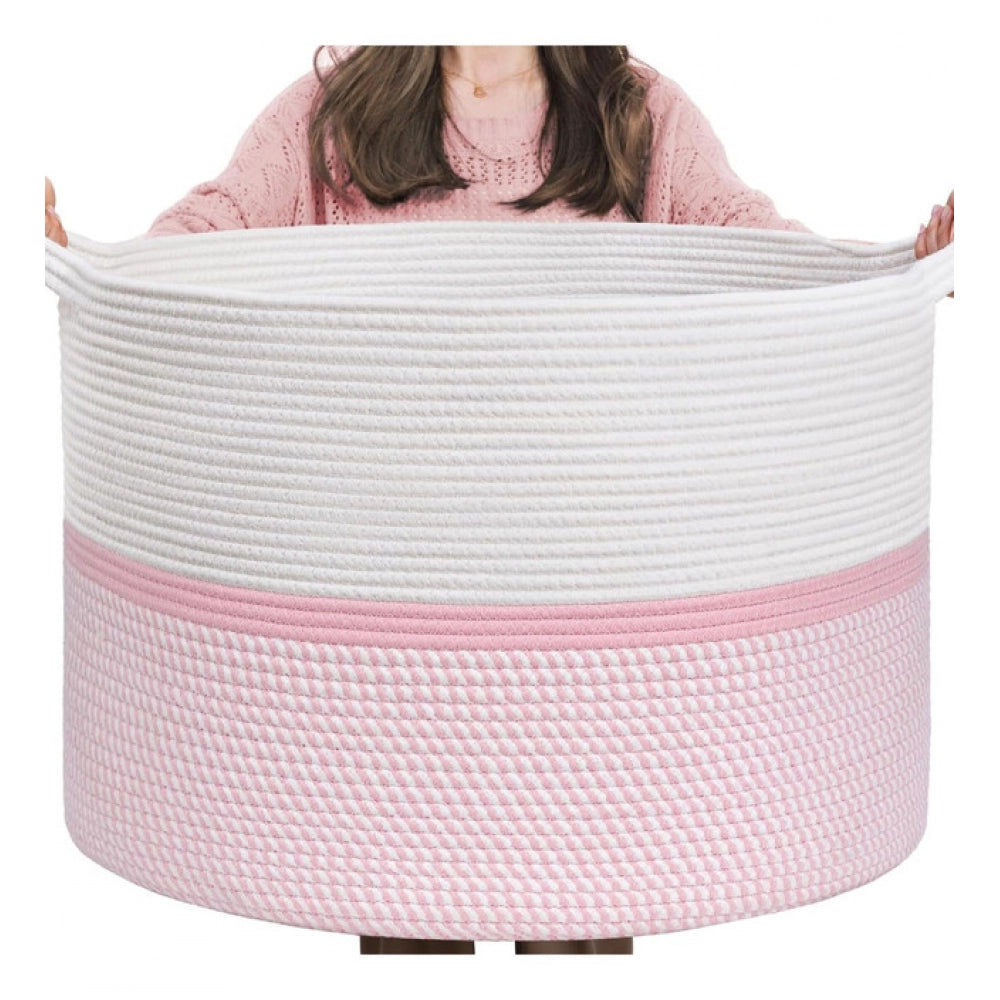Charming Cotton Dori 16x14 Inch Storage Basket For Clothes