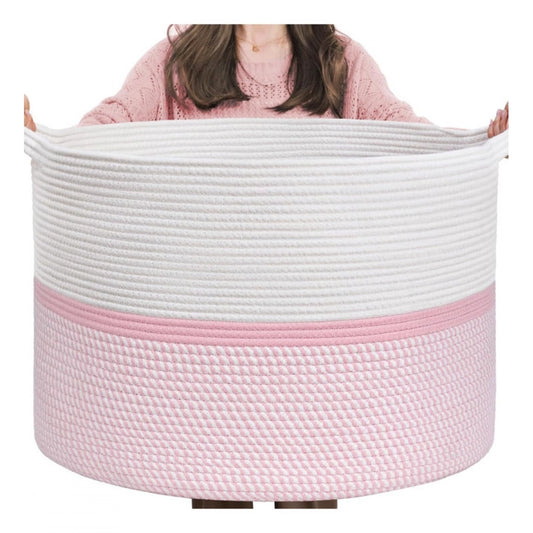 Charming Cotton Dori 16x14 Inch Storage Basket For Clothes