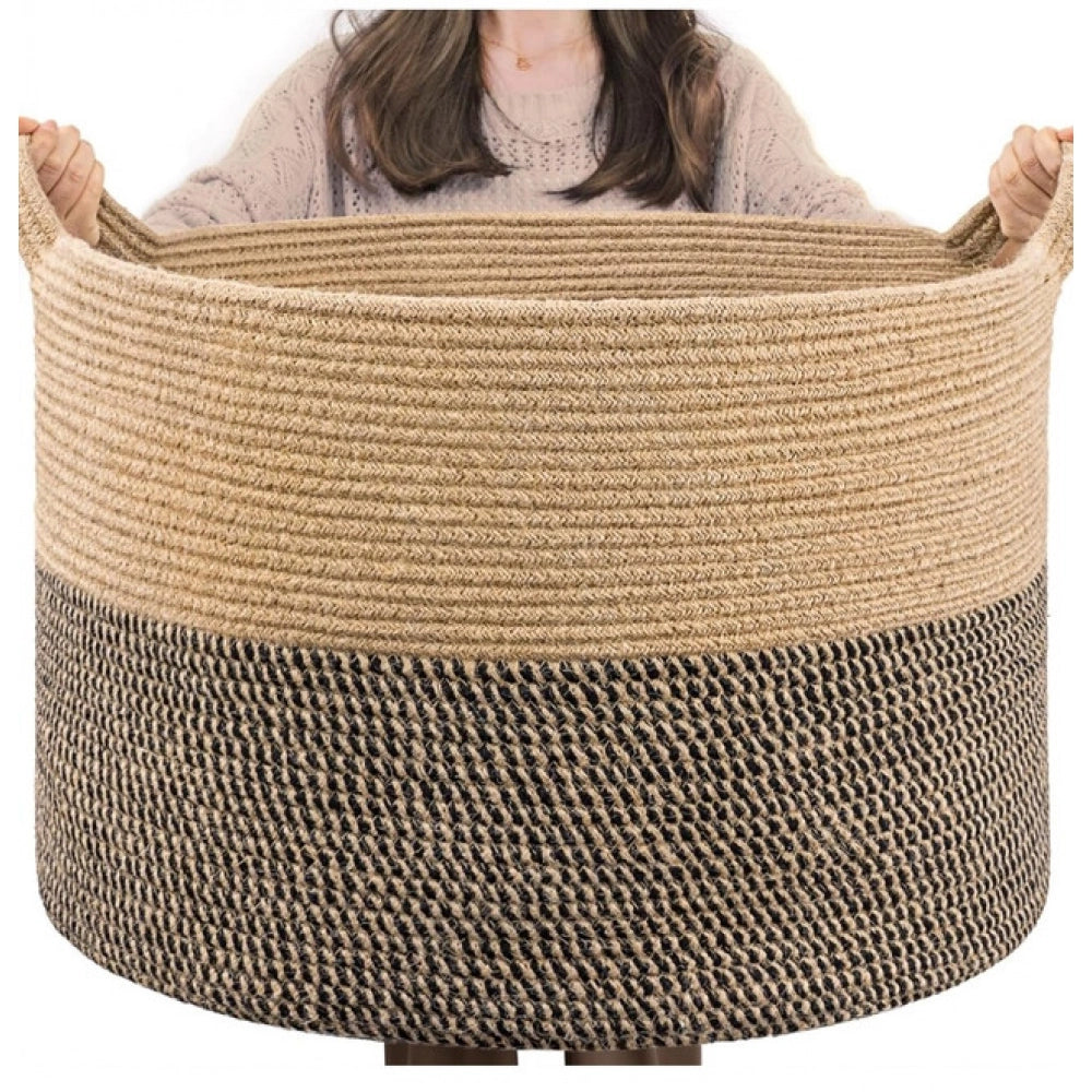 Charming Cotton 16x14 Inch Pack of 1 Storage Basket For Clothes