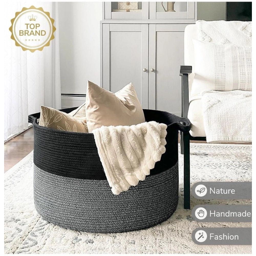 Charming Cotton 16x14 Inch Pack of 1 Storage Basket For Clothes