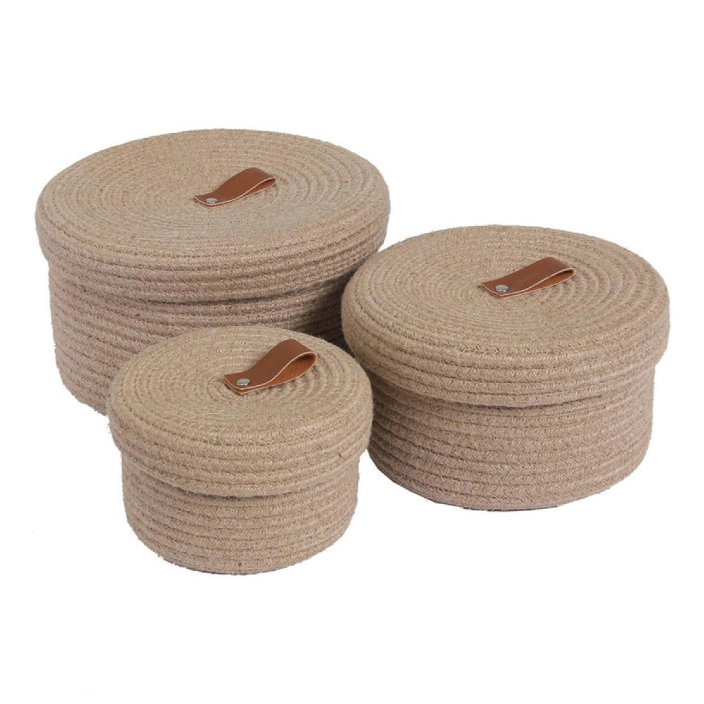 Exclusive Cotton 3 Pcs Set Roti Box Storage Basket With Lid