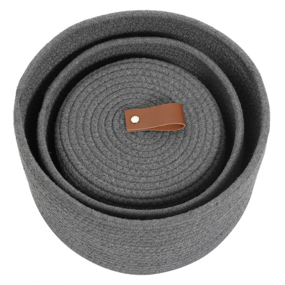 Exclusive Cotton 3 Pcs Set Roti Box Storage Basket With Lid