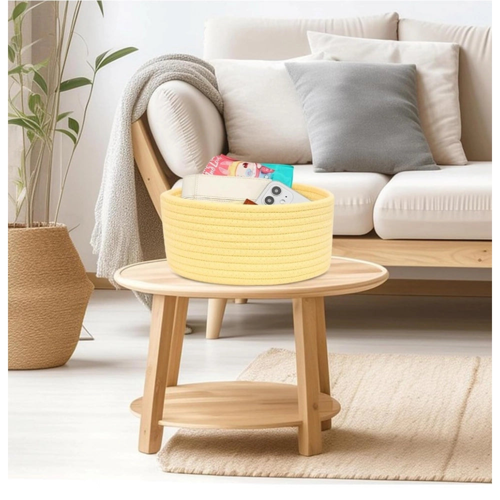 Superior Cotton 8x3 Inch Round 1 Pcs Bedside Organizer