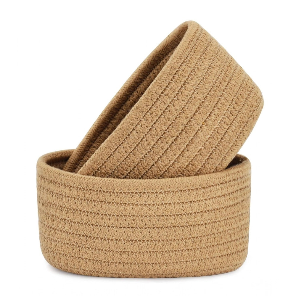 Astonishing Cotton 8x3 Inch Round 2 Set Bedside Organizer