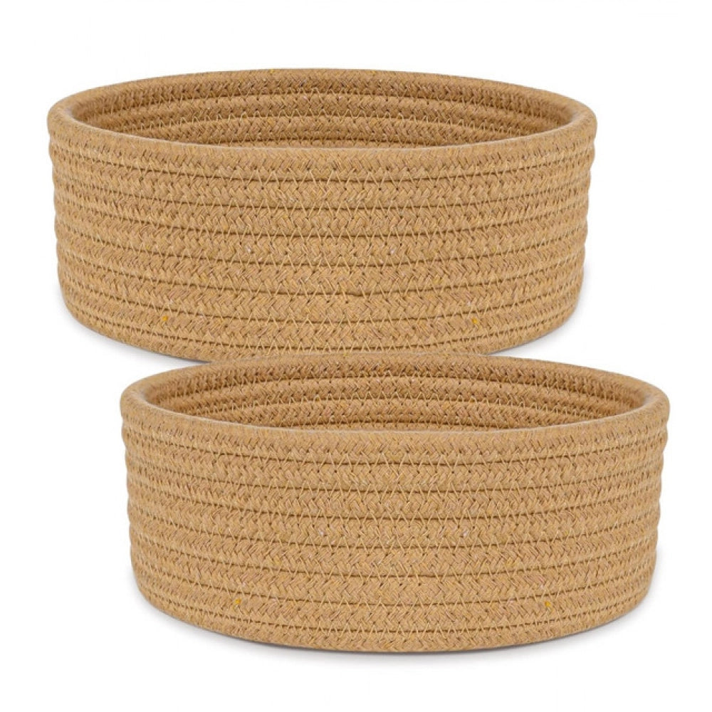 Astonishing Cotton 8x3 Inch Round 2 Set Bedside Organizer