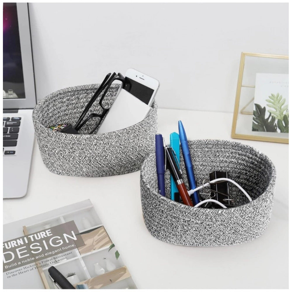 Astonishing Cotton 8x3 Inch Kidi Round 2 Set Bedside Organizer