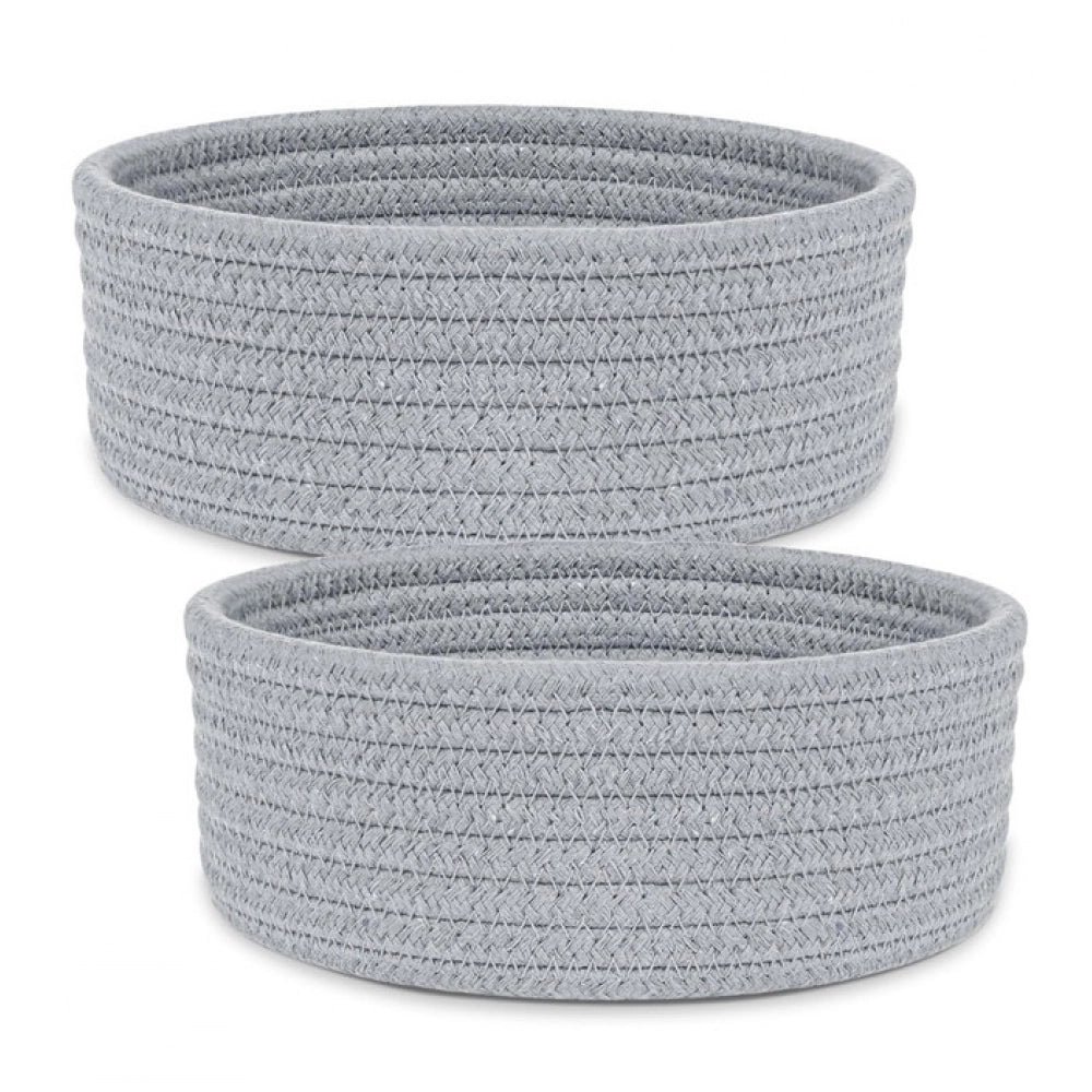 Astonishing Cotton 8x3 Inch Round 2 Set Bedside Organizer