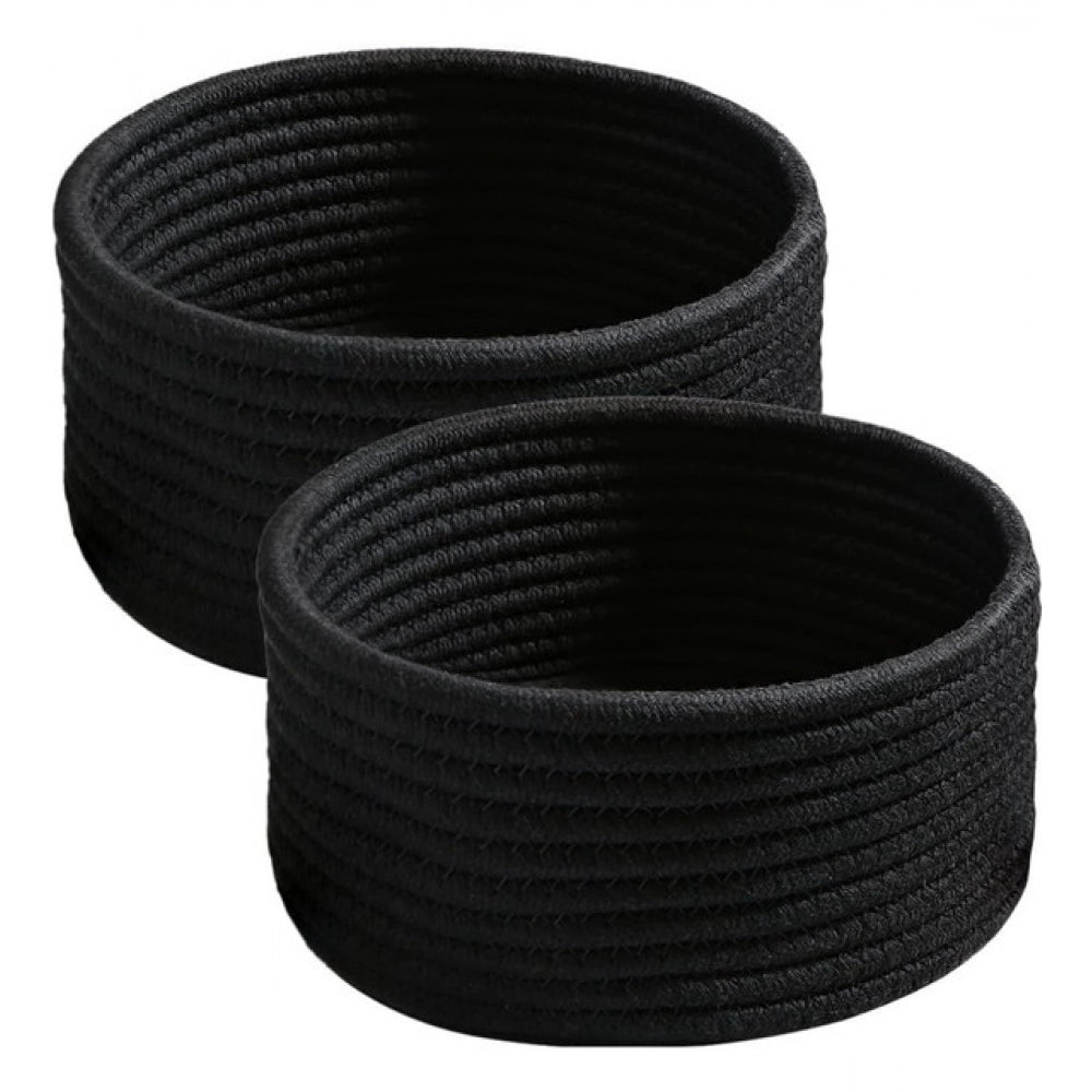 Astonishing Cotton 8x3 Inch Round 3 Set Bedside Organizer