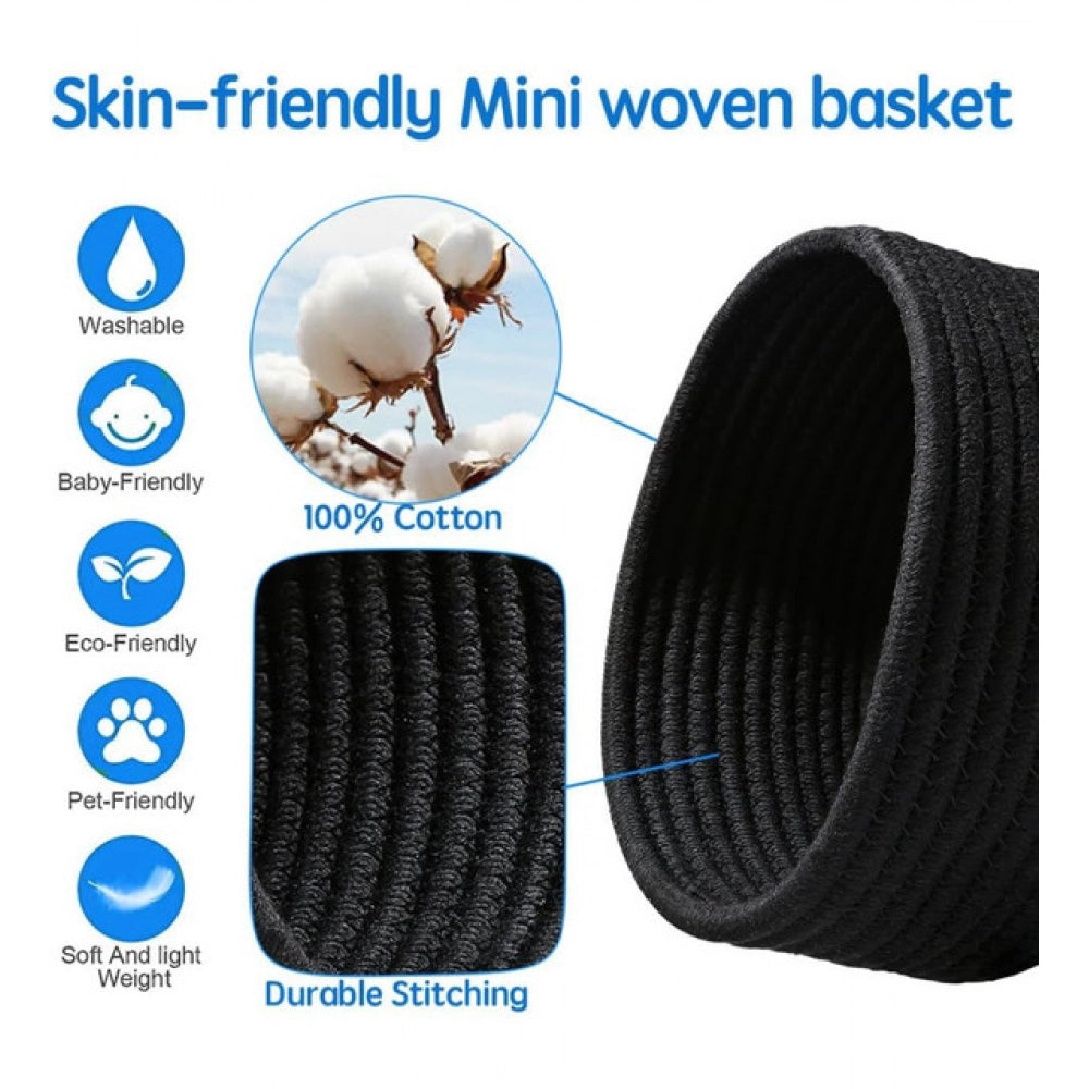 Astonishing Cotton 8x3 Inch Round 3 Set Bedside Organizer