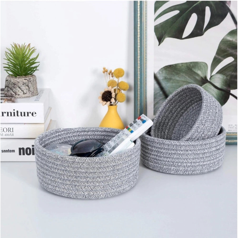 Astonishing Cotton 8x3 Inch Kidi Round 3 Set Bedside Organizer