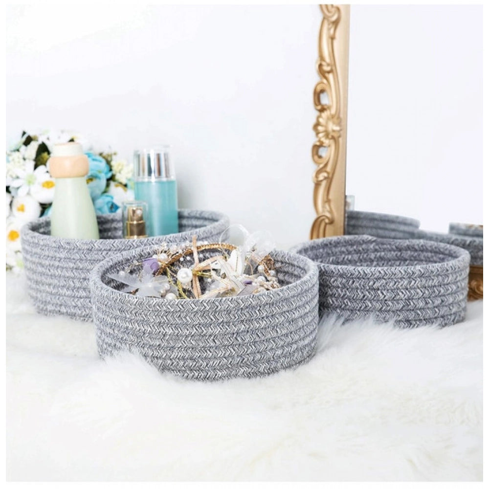 Astonishing Cotton 8x3 Inch Kidi Round 3 Set Bedside Organizer