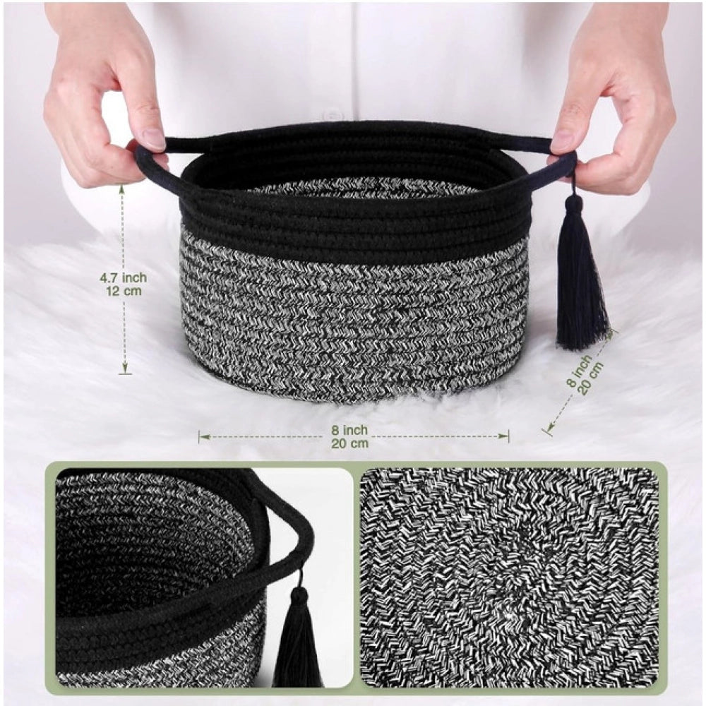 Exclusive Cotton 8x4 Inch Round 2 Set Kidi With Jhalar Bedside Organizer