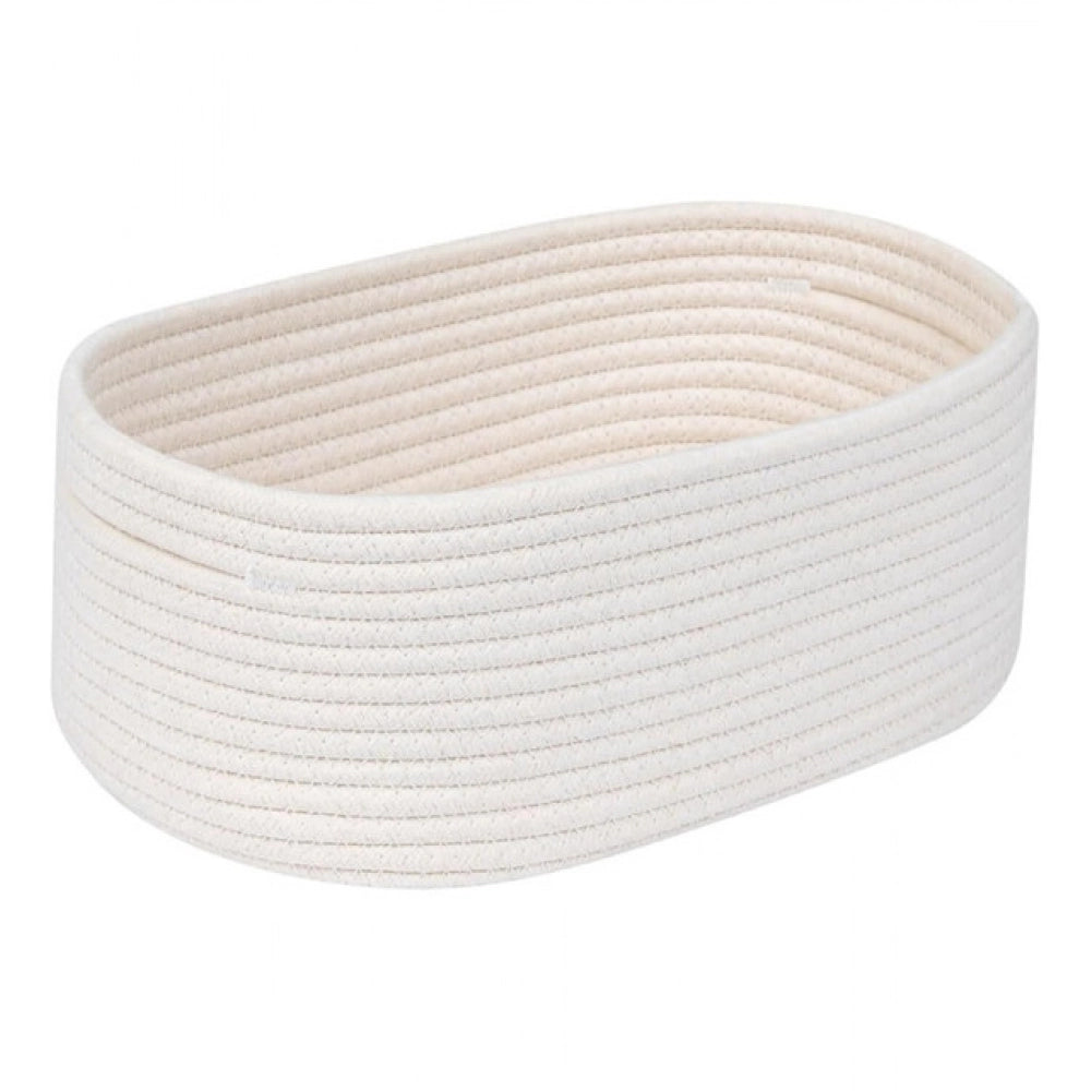 Casual Cotton Oval 10x7x5 Inch Bedside Organizer