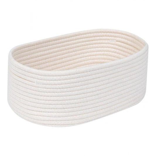 Casual Cotton Oval 10x7x5 Inch Bedside Organizer