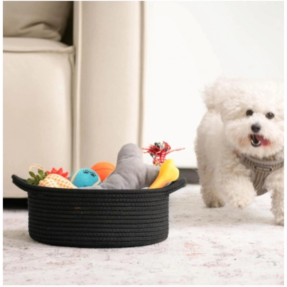 Casual Cotton 8x3 Inch Round Bedside Organizer