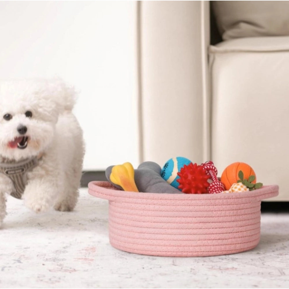 Casual Cotton 8x3 Inch Round Bedside Organizer