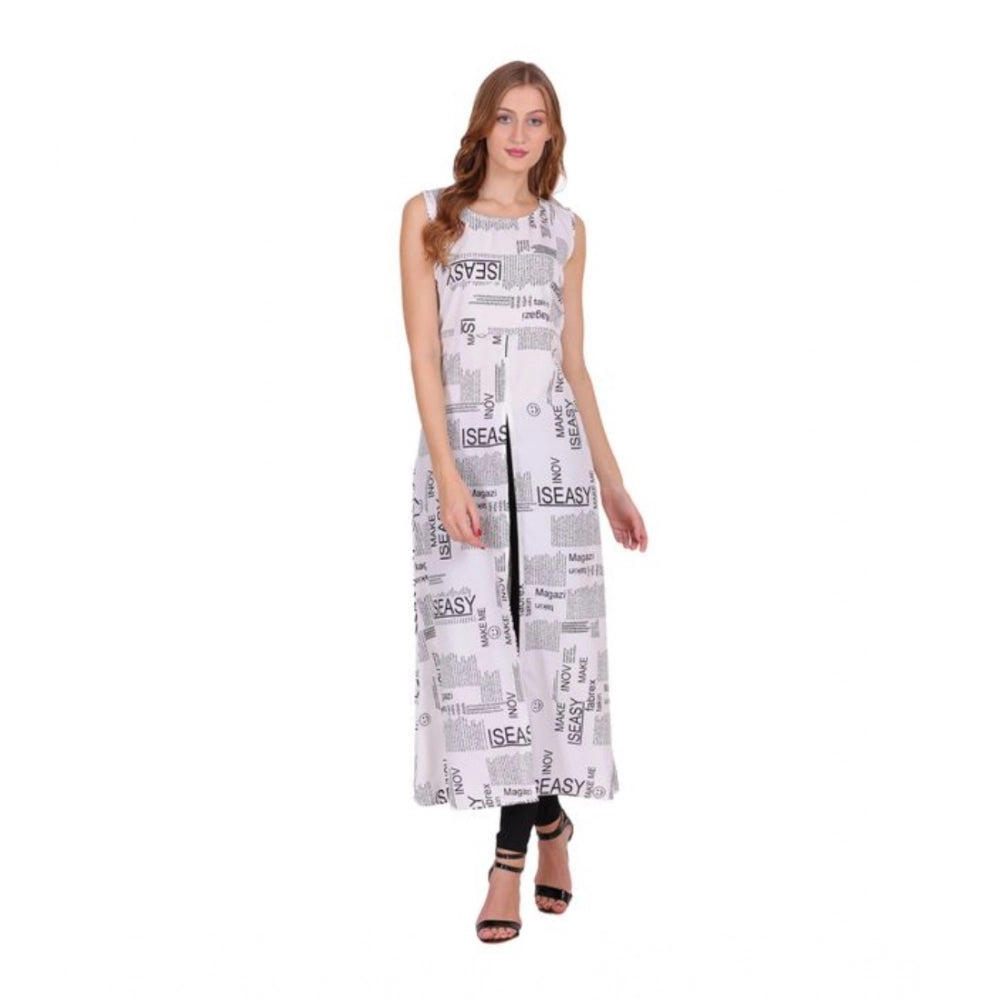 Facinating Women's Casual Crepe Sleeveless Slit Dress