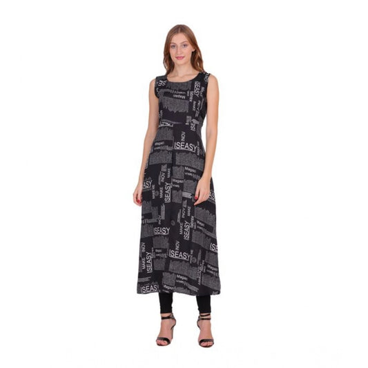 Facinating Women's Casual Crepe Sleeveless Slit Dress