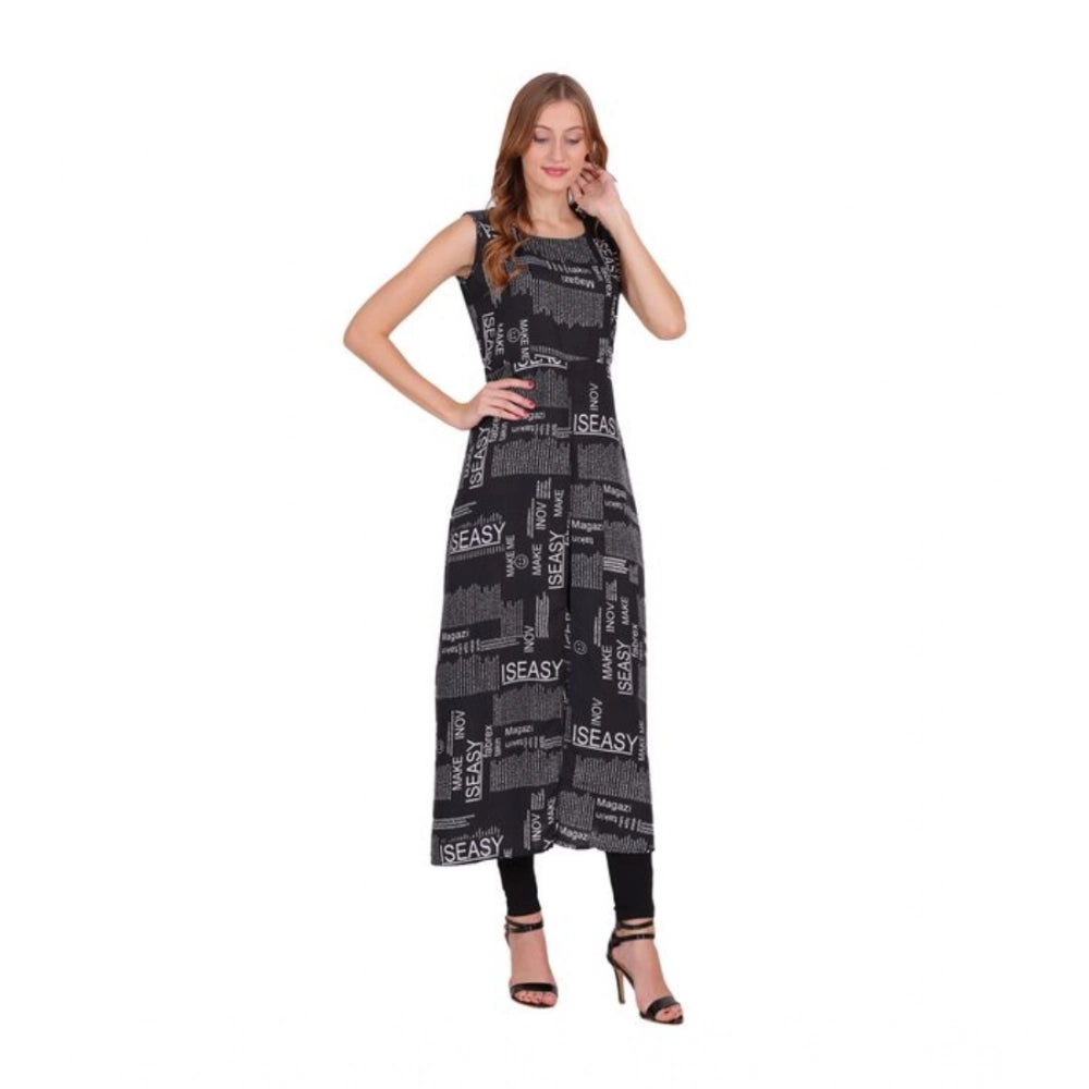 Facinating Women's Casual Crepe Sleeveless Slit Dress