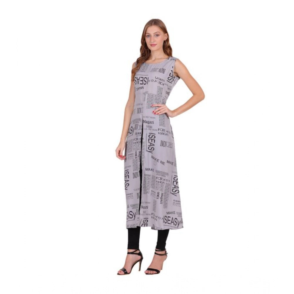 Facinating Women's Casual Crepe Sleeveless Slit Dress