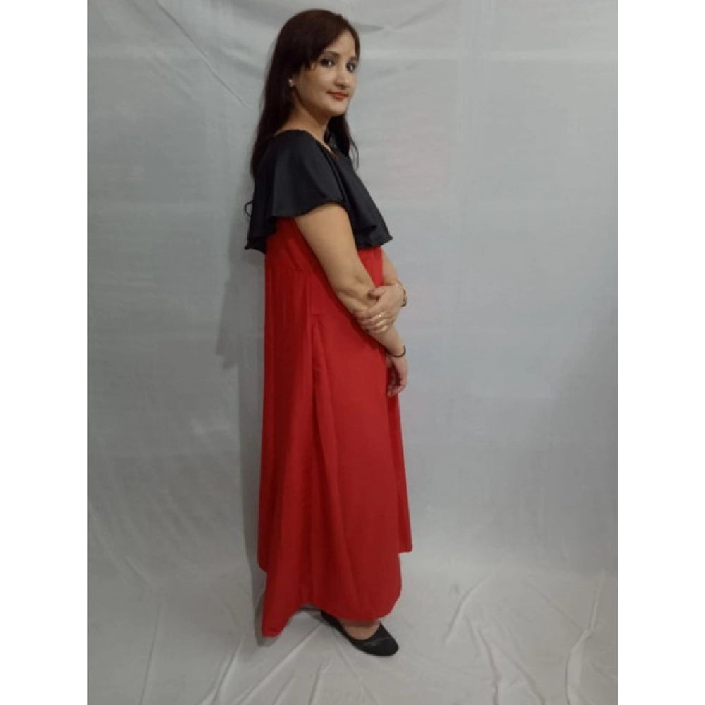 Dazzling Women's Casual Crepe Cape Sleeve Dress