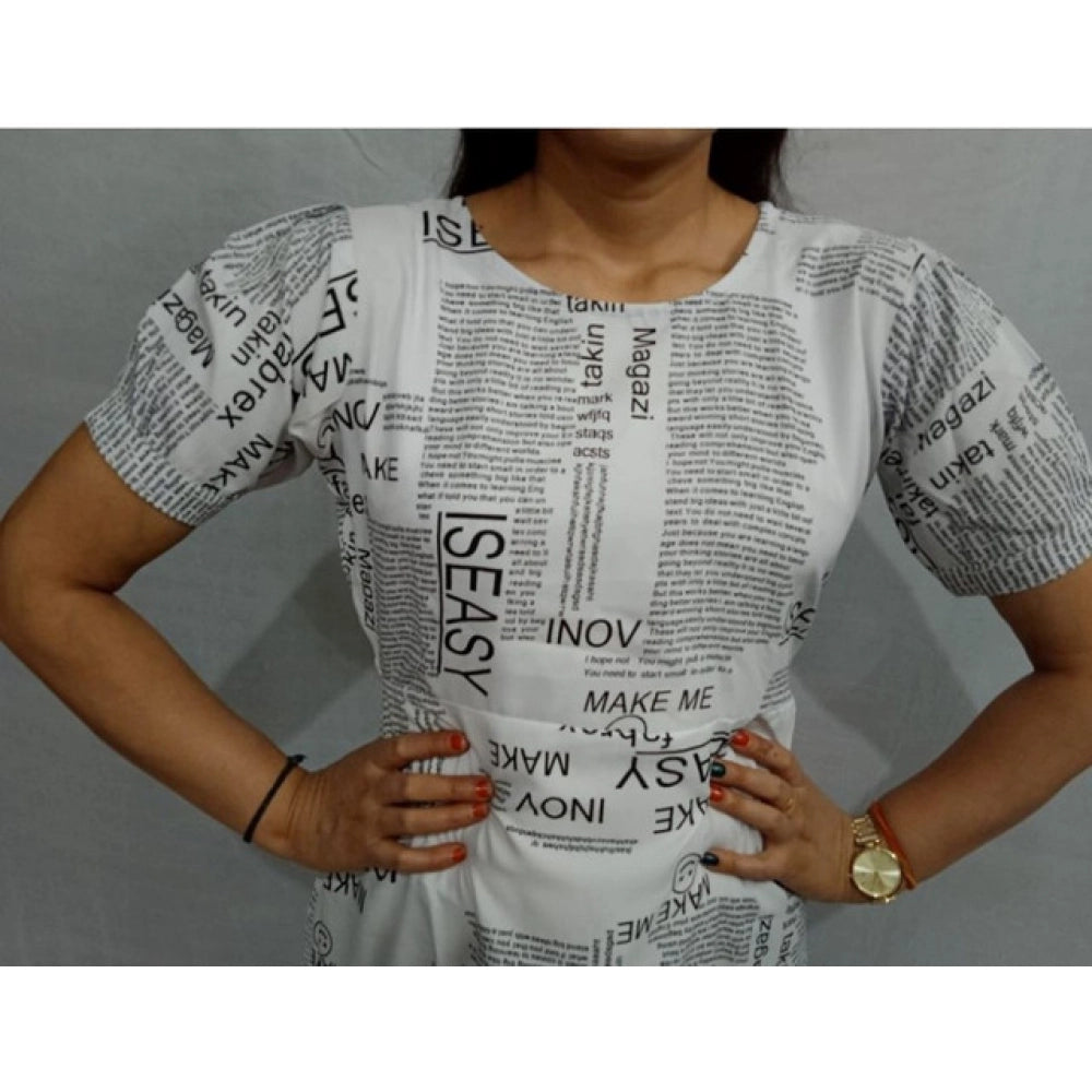 Dazzling Women's Casual Crepe Half Sleeves Dress