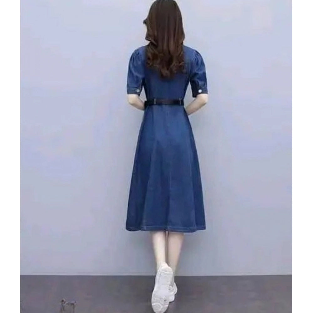 Tremendous Women's Casual Denim Half Sleeves Dress