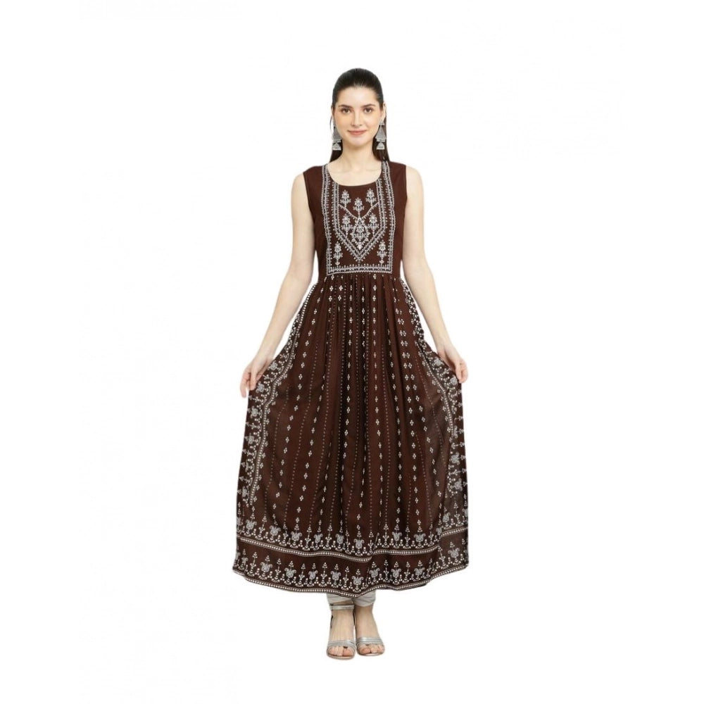 Superb Women's Casual Rayon Sleeveless Kurti