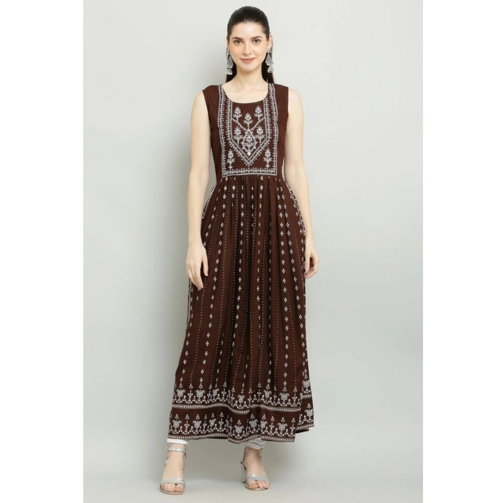 Superb Women's Casual Rayon Sleeveless Kurti