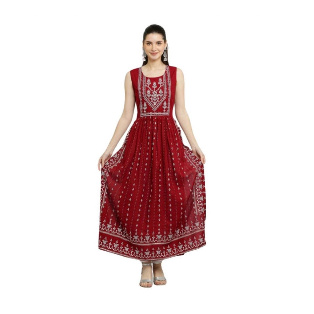 Superb Women's Casual Rayon Sleeveless Kurti