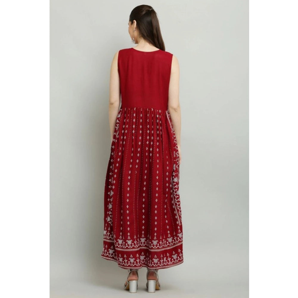 Superb Women's Casual Rayon Sleeveless Kurti