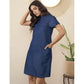Glorious Women's Casual Denim Half Sleeves Dress