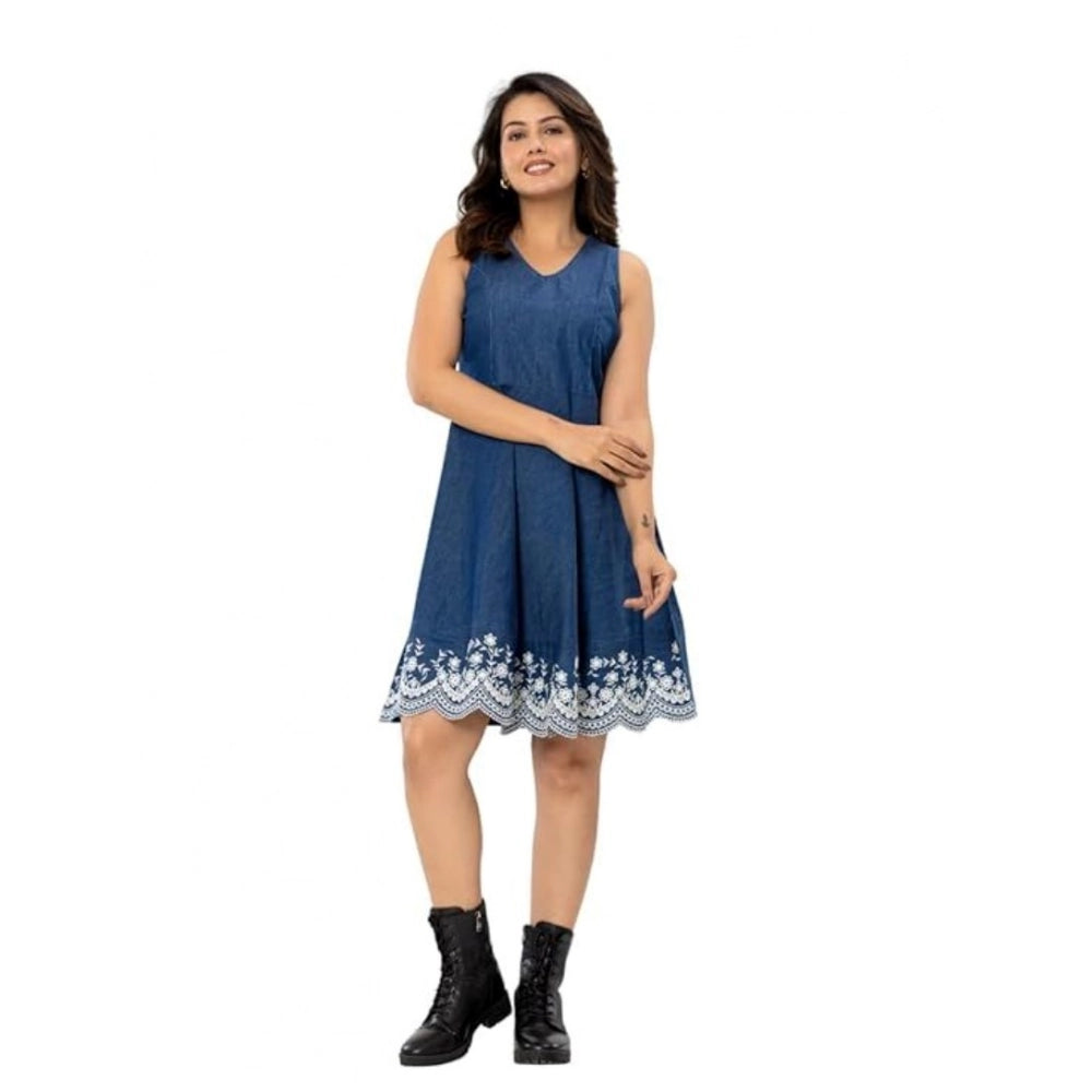 Glorious Women's Casual Denim Sleeveless Dress