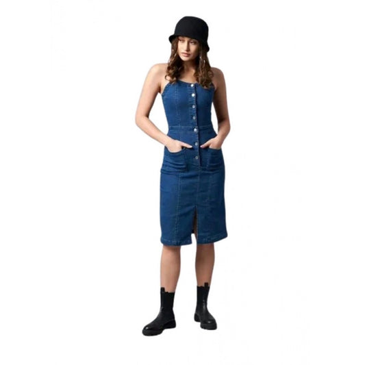 Glorious Women's Casual Denim Sleeveless Dress