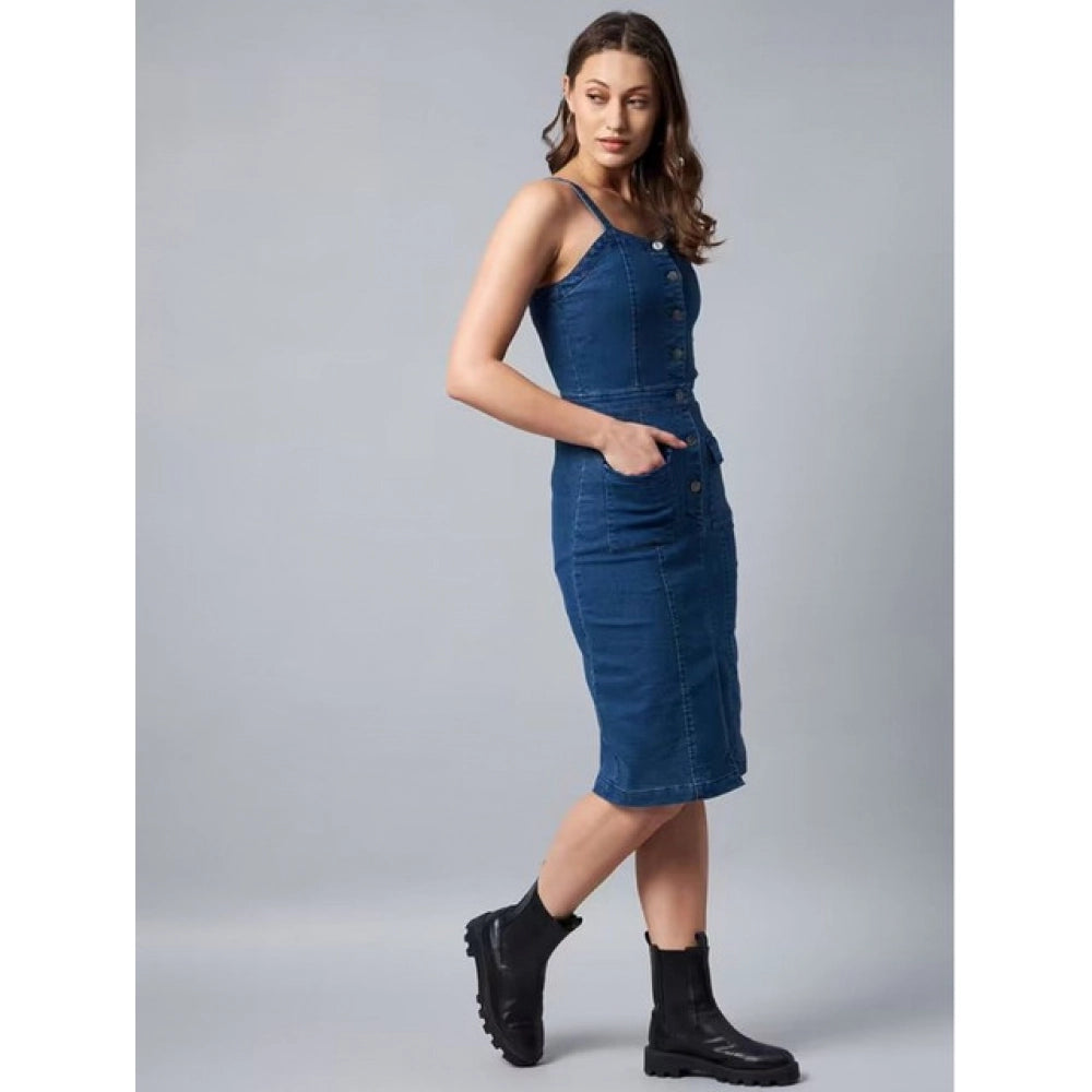 Glorious Women's Casual Denim Sleeveless Dress