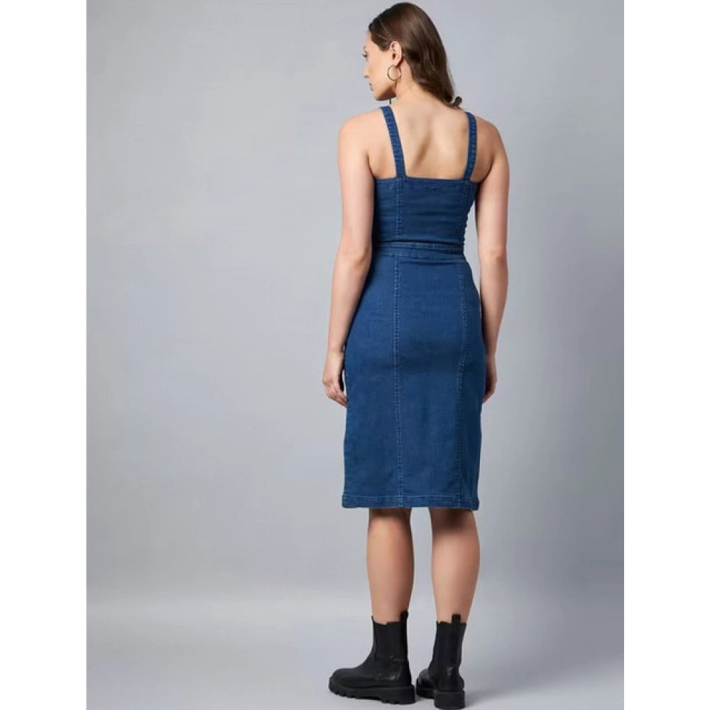 Glorious Women's Casual Denim Sleeveless Dress