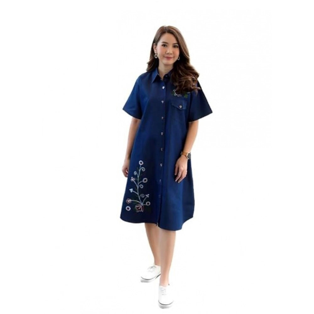 Glorious Women's Casual Denim Half Sleeves Dress