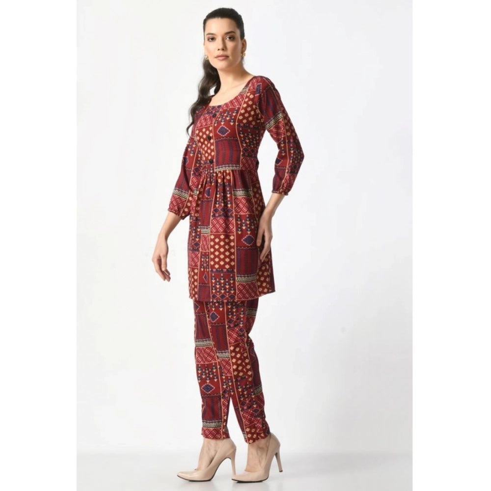 Delightful Women's Casual Crepe Cord Set