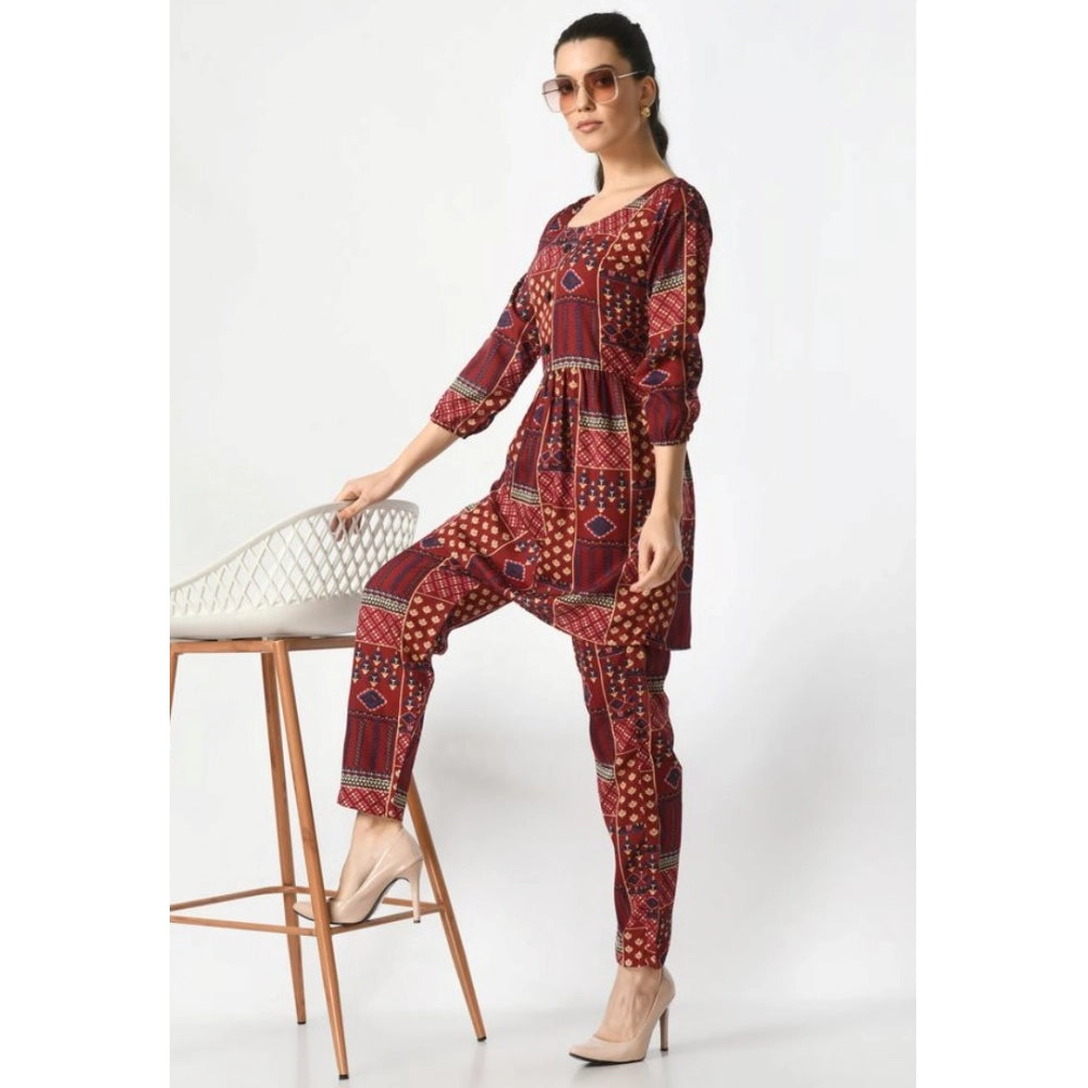 Delightful Women's Casual Crepe Cord Set