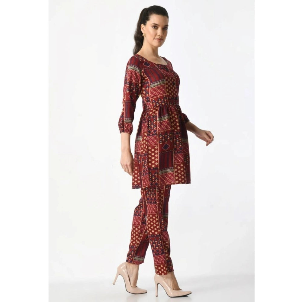 Delightful Women's Casual Crepe Cord Set