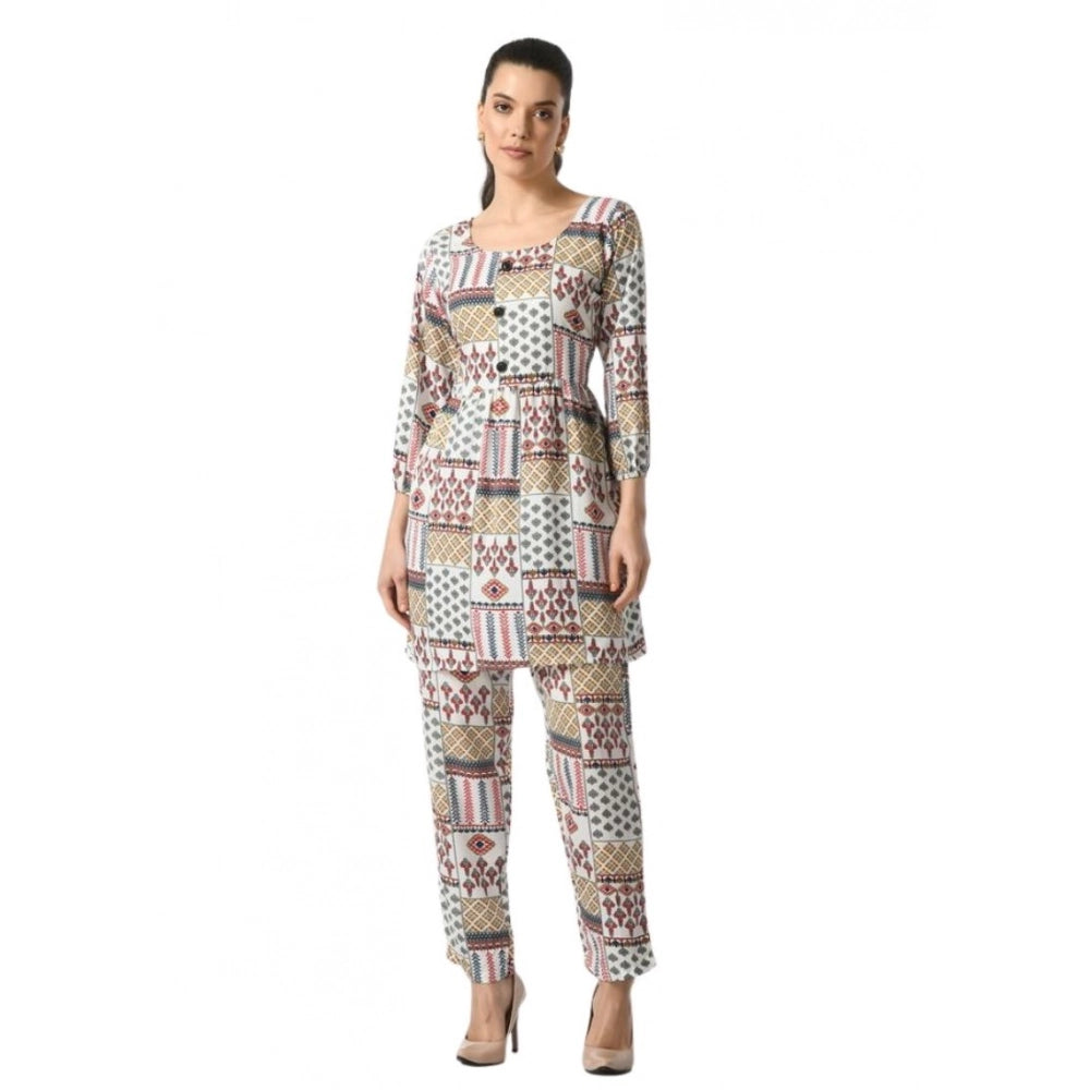 Delightful Women's Casual Crepe Cord Set