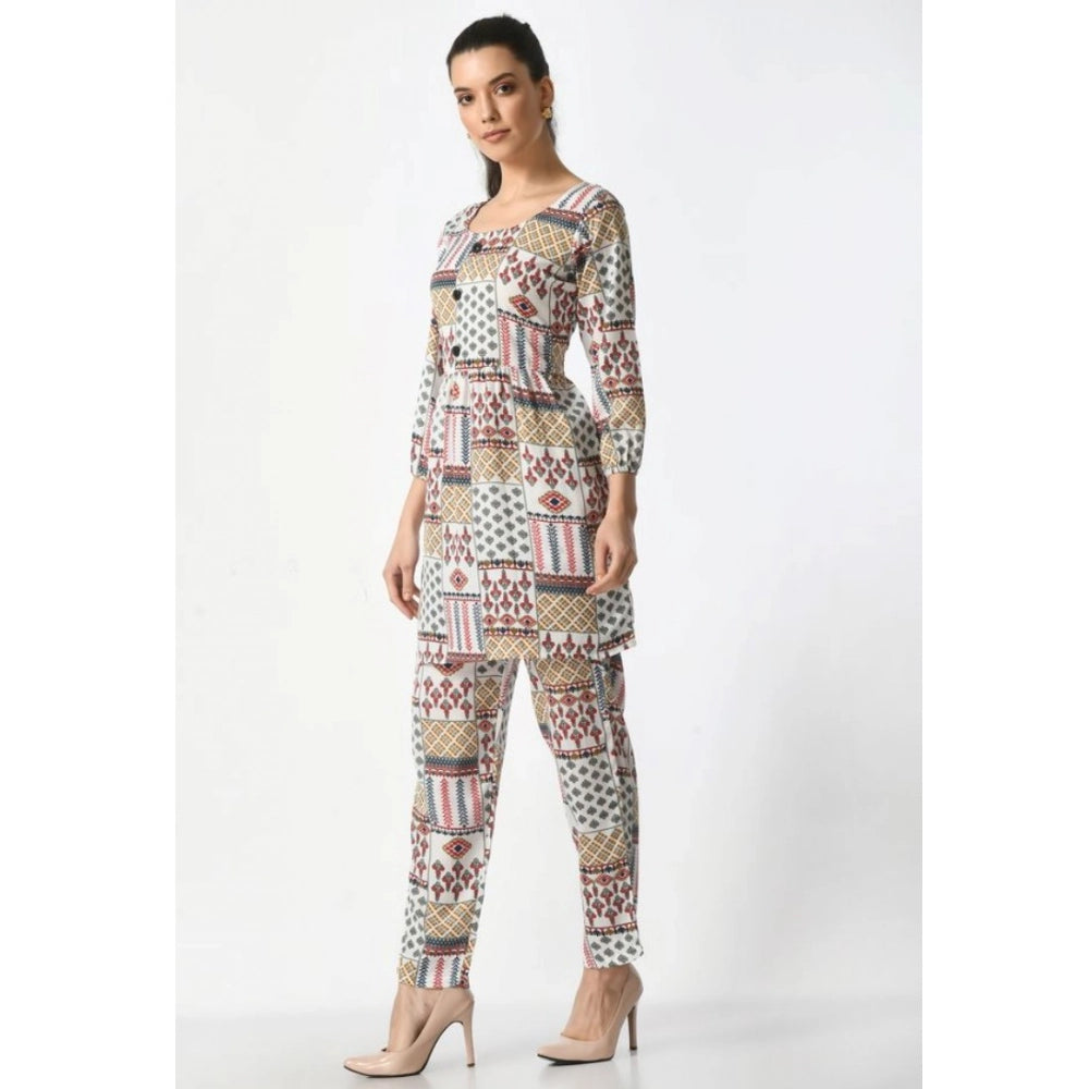 Delightful Women's Casual Crepe Cord Set