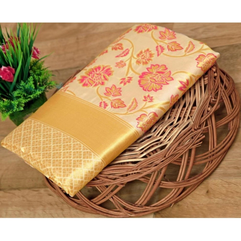 Sassy Women's Soft Lichi Silk Printed Saree With Blouse Piece