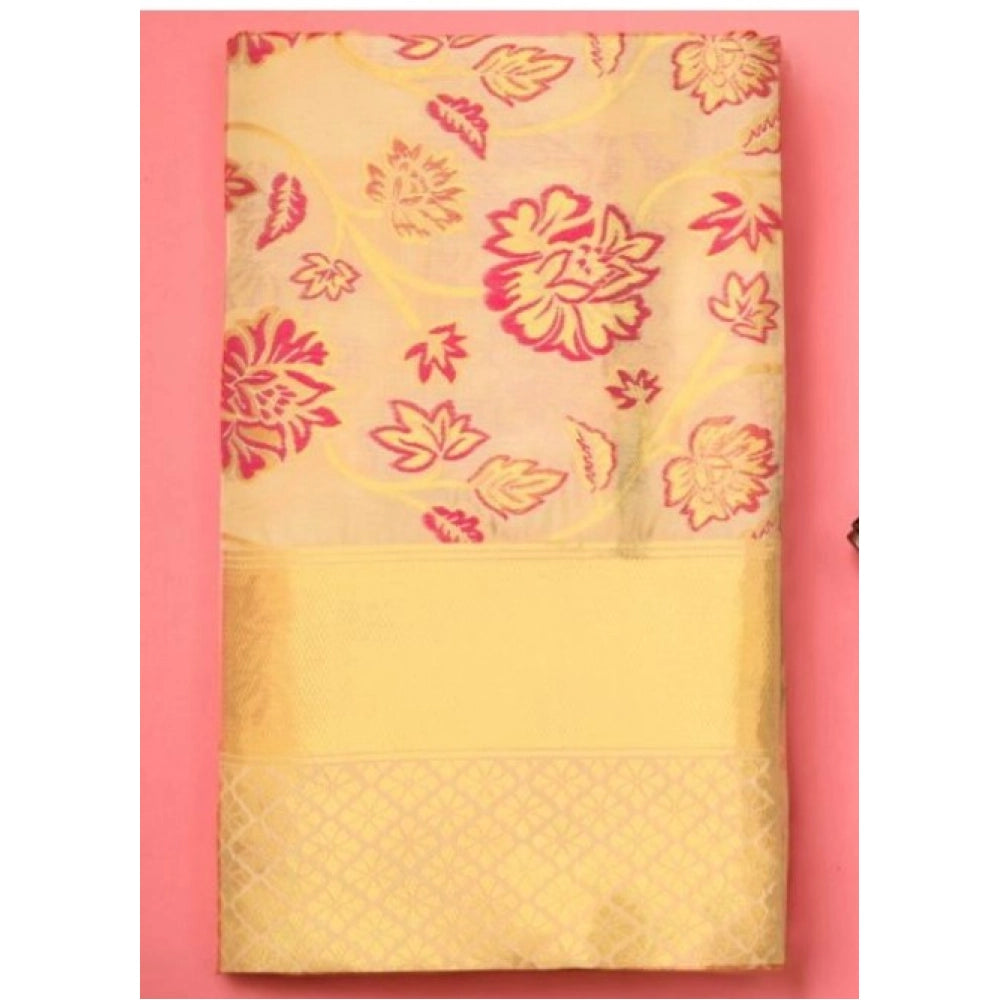 Sassy Women's Soft Lichi Silk Printed Saree With Blouse Piece