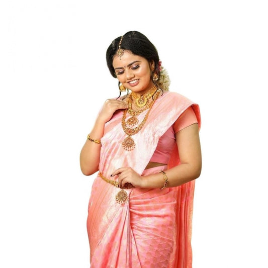 Exquisite Women's Soft Lichi Silk Printed Saree With Blouse Piece