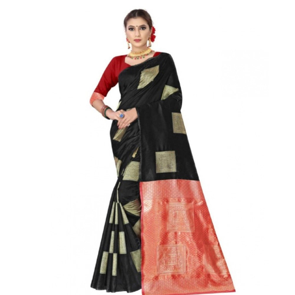 Sophisticated Women's Soft Lichi Silk Printed Saree With Blouse Piece