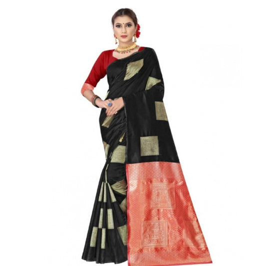 Sophisticated Women's Soft Lichi Silk Printed Saree With Blouse Piece