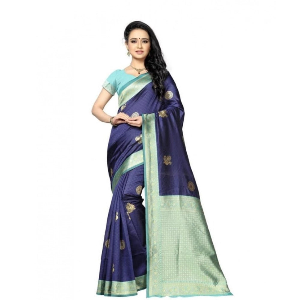 Modish Women's Soft Lichi Silk Printed Saree With Blouse Piece