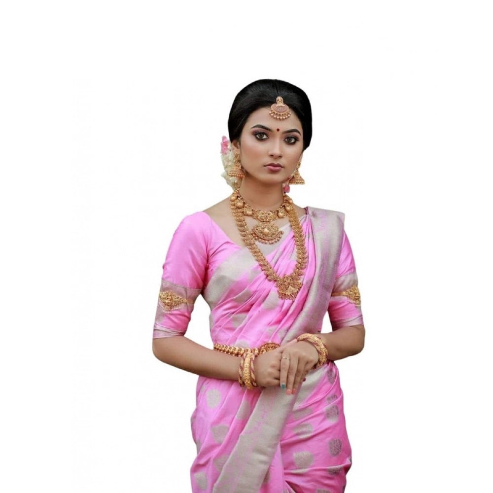 Luxurious Women's Soft Lichi Silk Printed Saree With Blouse Piece