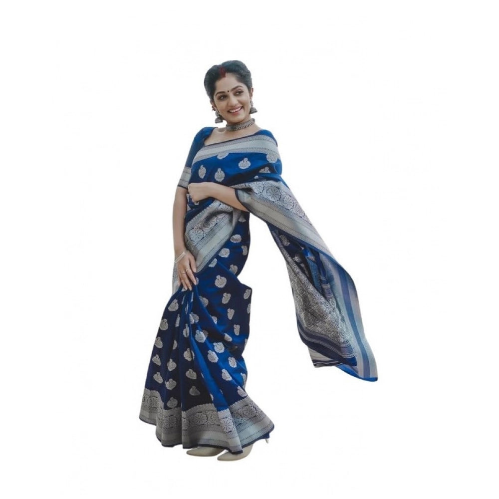 Modish Women's Soft Lichi Silk Printed Saree With Blouse Piece